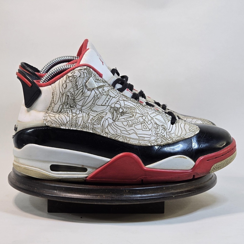Jordan Dub Zero Shoes Youth Size 6.5Y White Black Red Laser DV1360-160 Retro